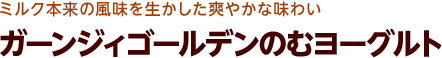 ミルク本来の風味を生かした爽やかな味わい ガーンジィゴールデンのむヨーグルト