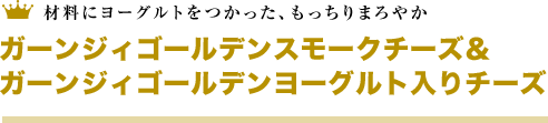 材料にヨーグルトをつかった、もっちりまろやか ガーンジィゴールデンスモークチーズ＆ガーンジィゴールデンヨーグルト入りチーズ