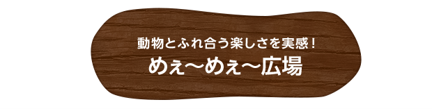 動物とふれ合う楽しさを実感！めぇ～めぇ～広場