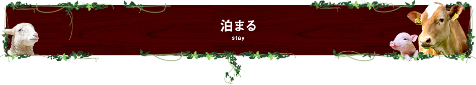 泊まる